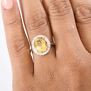 Luxoro Brazilian Heliodor, Diamond Ring in 10K Yellow Gold 4.40 ctw (Size 8.0)