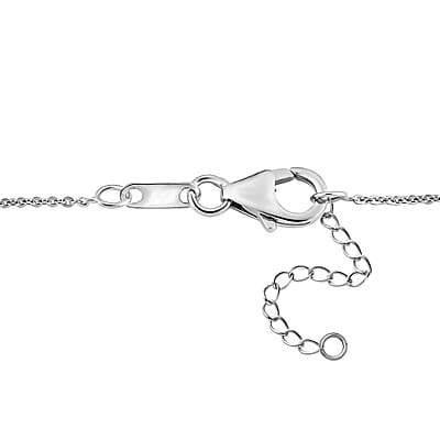 D'Joy Premium Ambanja Demantoid Garnet and Moissanite 4.65 ctw Forest Gleam Necklace in Rhodium Over Sterling Silver 18 Inches