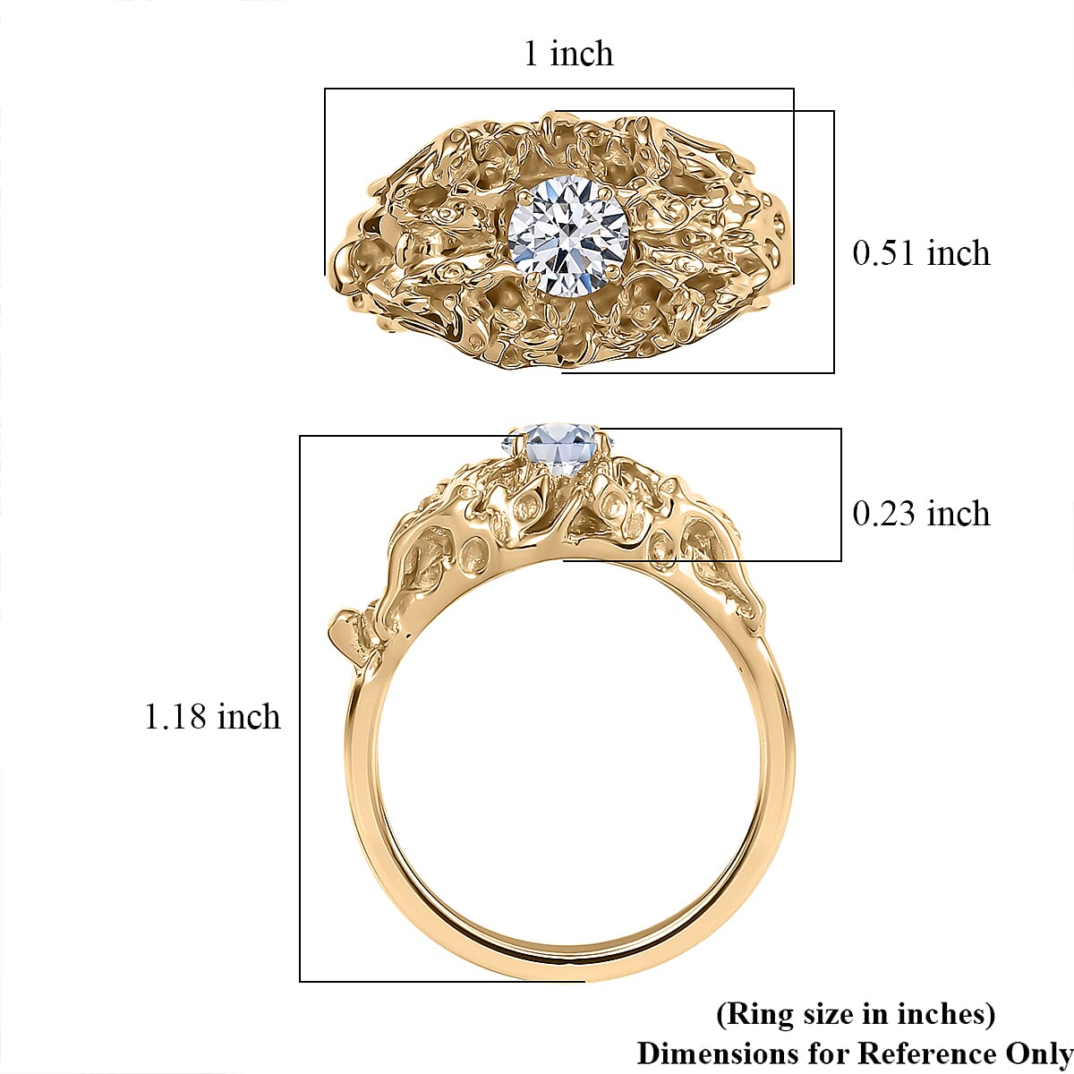 Luxuriant Lab Grown Diamond VS 0.75 ctw Ring in 10K Yellow Gold (Size 10.0) 9.99 Grams image number 5