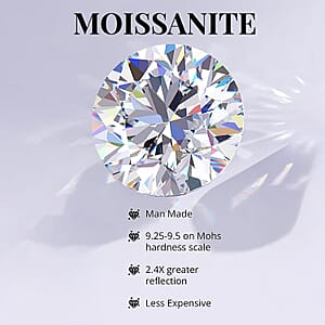D'Joy Asscher Cut Moissanite 1.90 ctw Ring in Rhodium Over Sterling Silver (Size 10.0) 