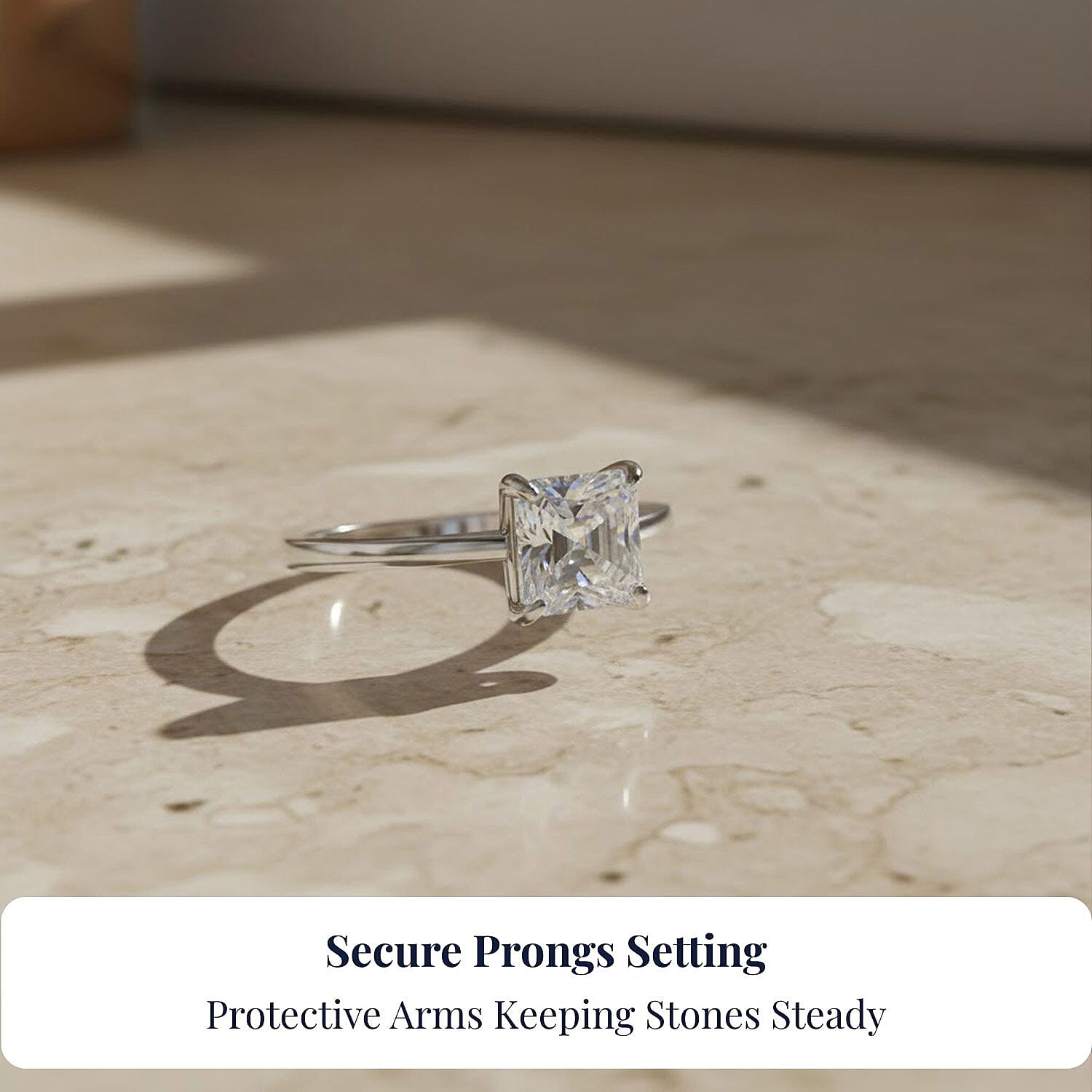 D'Joy Asscher Cut Moissanite 1.90 ctw Ring in Rhodium Over Sterling Silver (Size 10.0) 