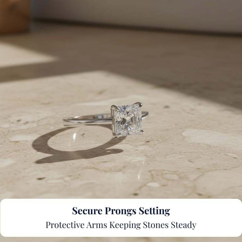 D'Joy Asscher Cut Moissanite 1.90 ctw Ring in Rhodium Over Sterling Silver (Size 10.0) 