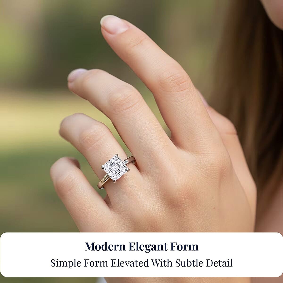 D'Joy Asscher Cut Moissanite 1.90 ctw Ring in Rhodium Over Sterling Silver (Size 7.0)  image number 1