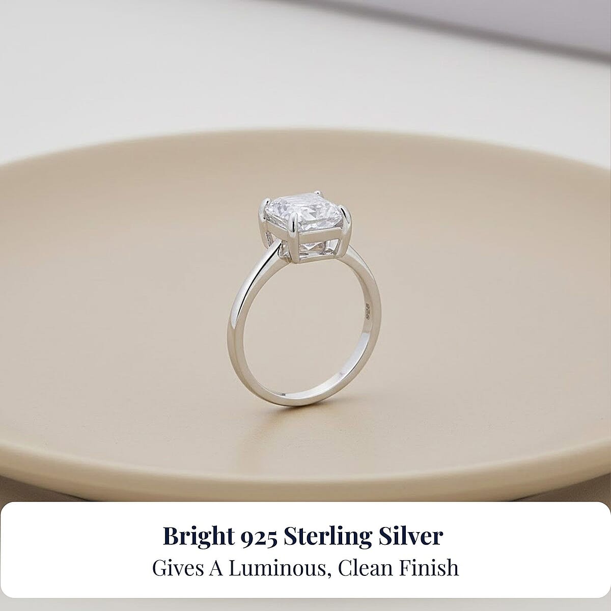 D'Joy Asscher Cut Moissanite 1.90 ctw Ring in Rhodium Over Sterling Silver (Size 7.0)  image number 2