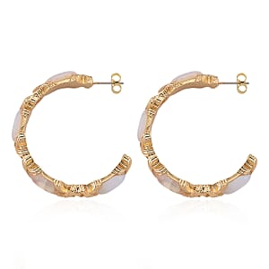 Opalite 30.00 ctw Molto Kiss Earrings in Goldtone and ION Plated YG Stainless Steel