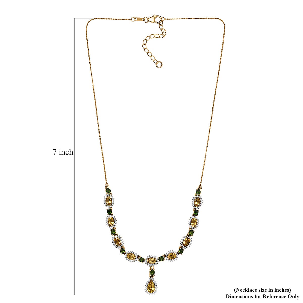 D'Joy AAA Brazilian Heliodor and Multi Gemstone 7.60 ctw Twilight Majesty Necklace in 18K Vermeil Yellow Gold Over Sterling Silver 18 Inches image number 5