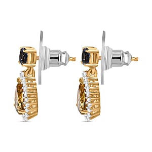 D'Joy Premium Brazilian Heliodor and Multi Gemstone 2.00 ctw Twilight Majesty Earrings in 18K Vermeil Yellow Gold Over Sterling Silver