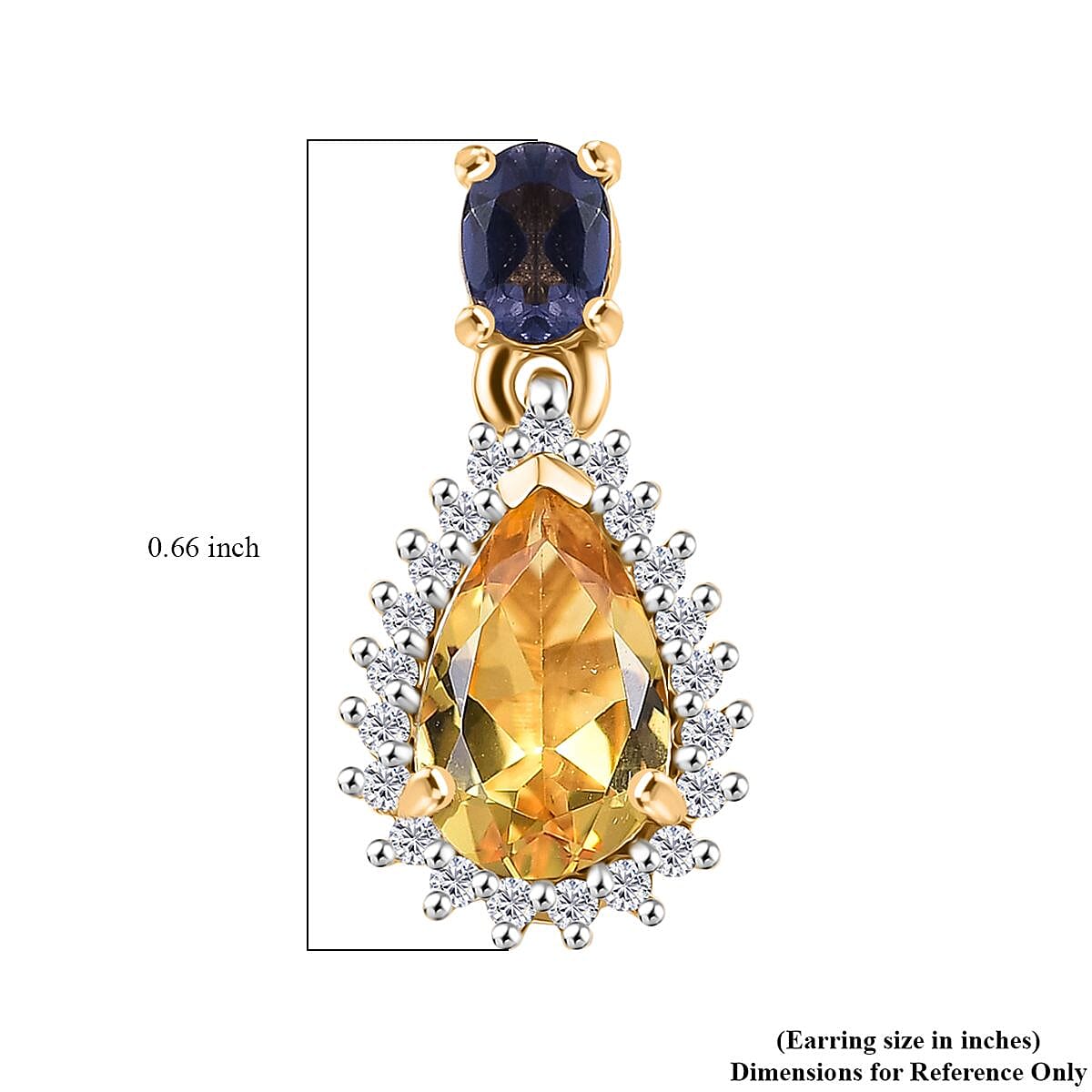D'Joy Premium Brazilian Heliodor and Multi Gemstone 2.00 ctw Twilight Majesty Earrings in 18K Vermeil Yellow Gold Over Sterling Silver