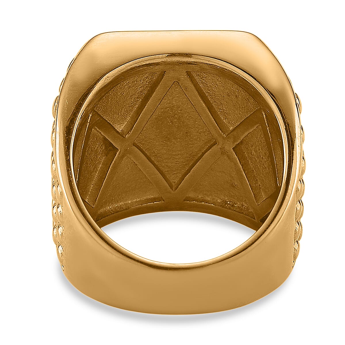 Austrian Crystal Line of Faith Ring in ION Plated YG and Stainless Steel (Size 6.0) image number 4