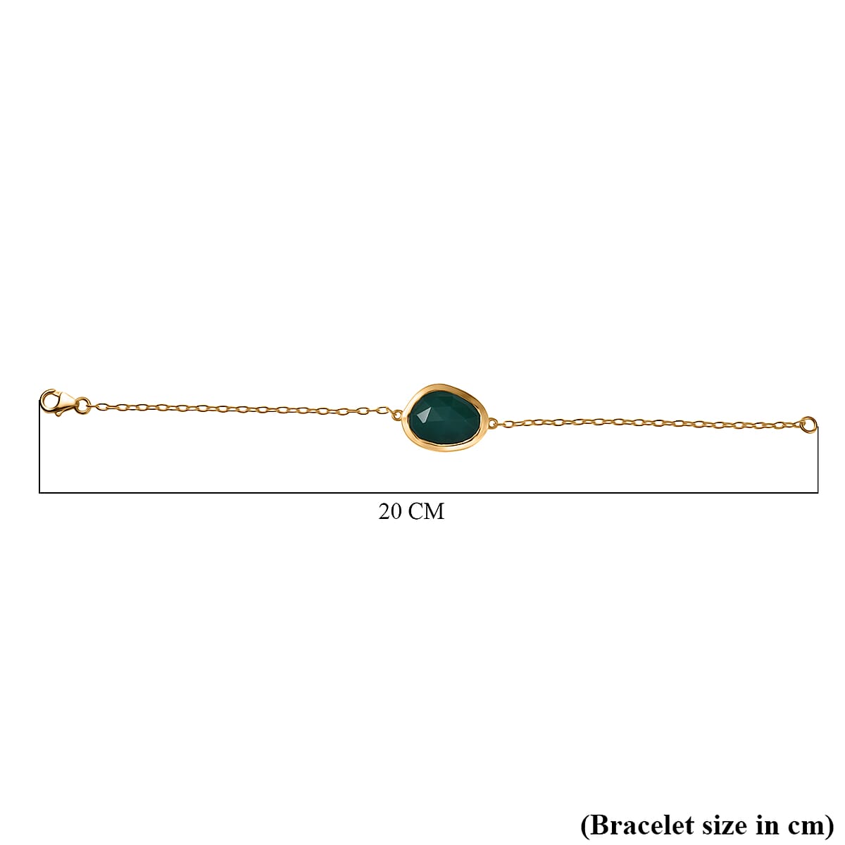 D&rsquo;Joy Green Onyx 9.10 ctw Bracelet in 18K Vermeil Yellow Gold Over Sterling Silver (7.50 In) image number 4