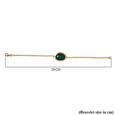 D’Joy Green Onyx 9.10 ctw Bracelet in 18K Vermeil Yellow Gold Over Sterling Silver (7.50 In)