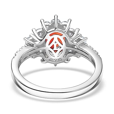 D'Joy Byzantine Tourmaline, Lab Grown Diamond Timeless Halo Ring in Rhodium Over Sterling Silver 2.40 ctw (Size 10.0)
