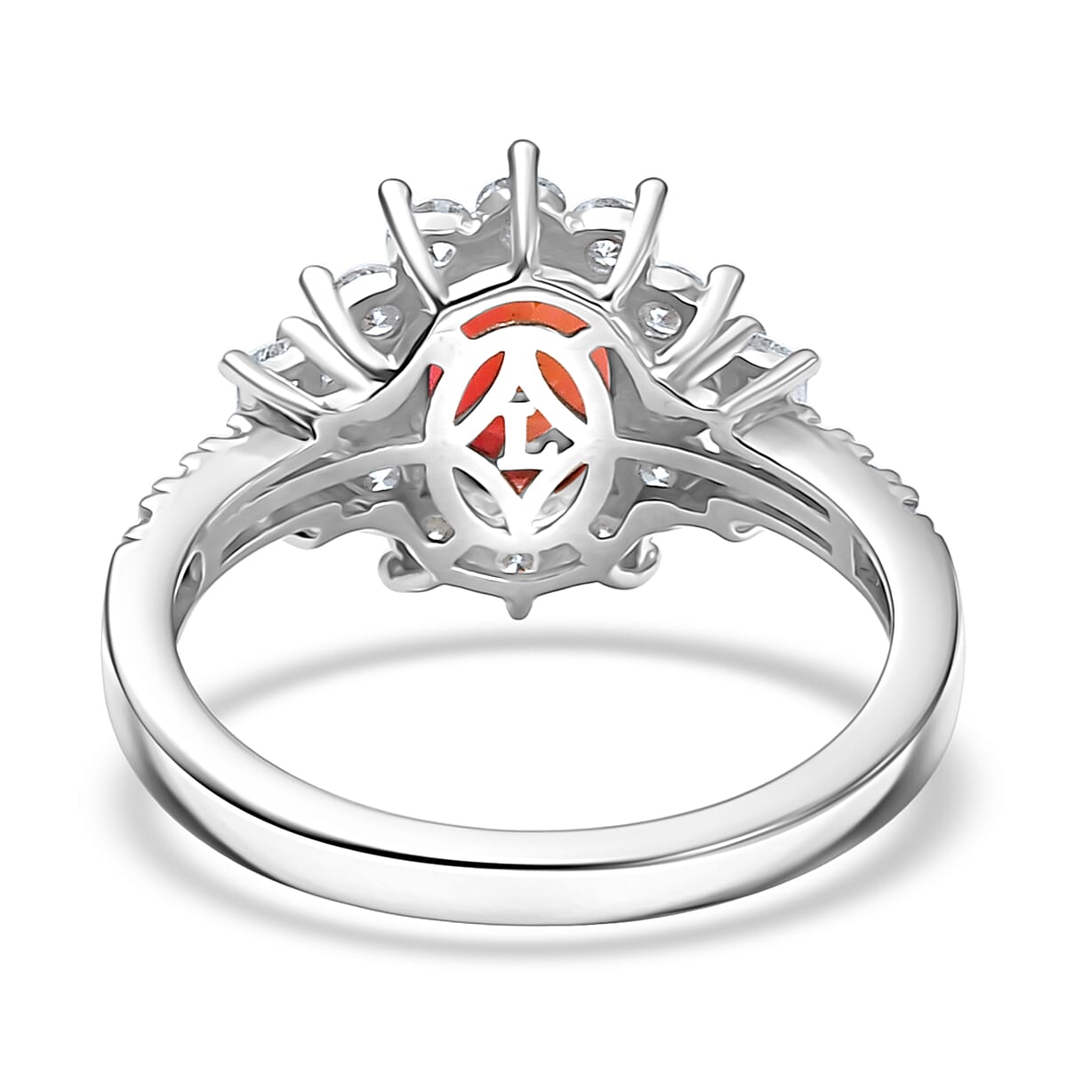 D'Joy Byzantine Tourmaline, Lab Grown Diamond Timeless Halo Ring in Rhodium Over Sterling Silver 2.40 ctw (Size 6.0) image number 4