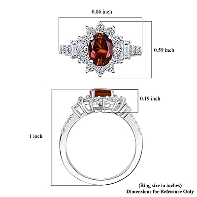 D'Joy Byzantine Tourmaline, Lab Grown Diamond Timeless Halo Ring in Rhodium Over Sterling Silver 2.40 ctw (Size 6.0)