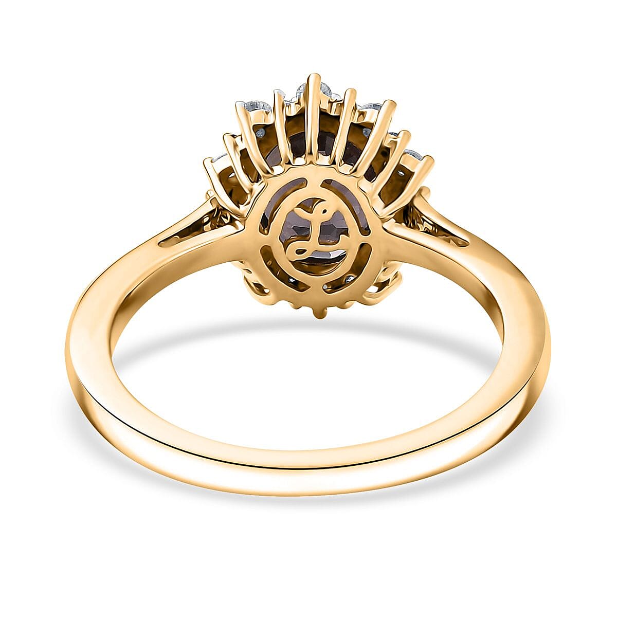 Luxoro AAA Royal Lavender Spinel and G-H I2 Diamond 2.30 ctw Violet Majesty Ring in 10K Yellow Gold (Size 7.0) image number 4
