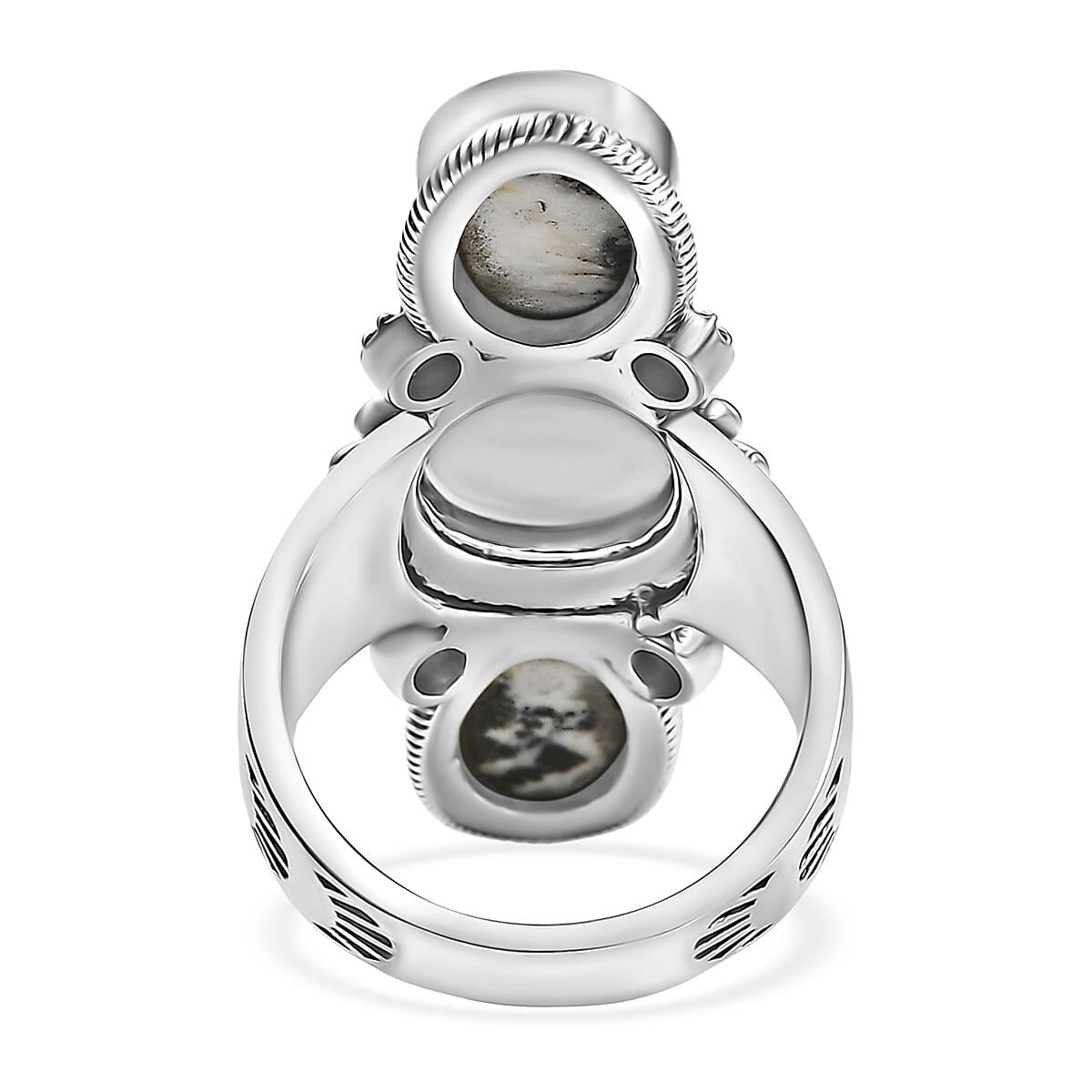 D'Joy Artisan Crafted White Buffalo 4.85 ctw Ring in Sterling Silver (Size 11.0) image number 4