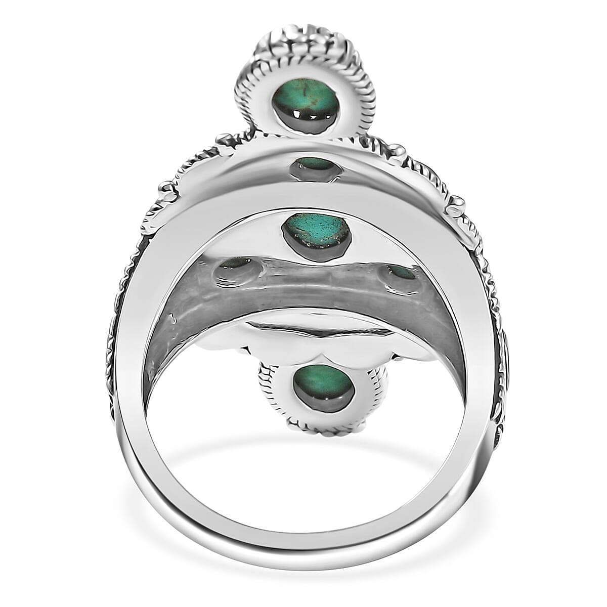 D'Joy Artisan Crafted Tahoe Naveda Turquoise 4.25 ctw Ring in Sterling Silver (Size 10.0) image number 4