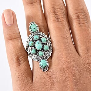 D'Joy Artisan Crafted Tahoe Nevada Turquoise 4.25 ctw Ring in Sterling Silver (Size 7.0)