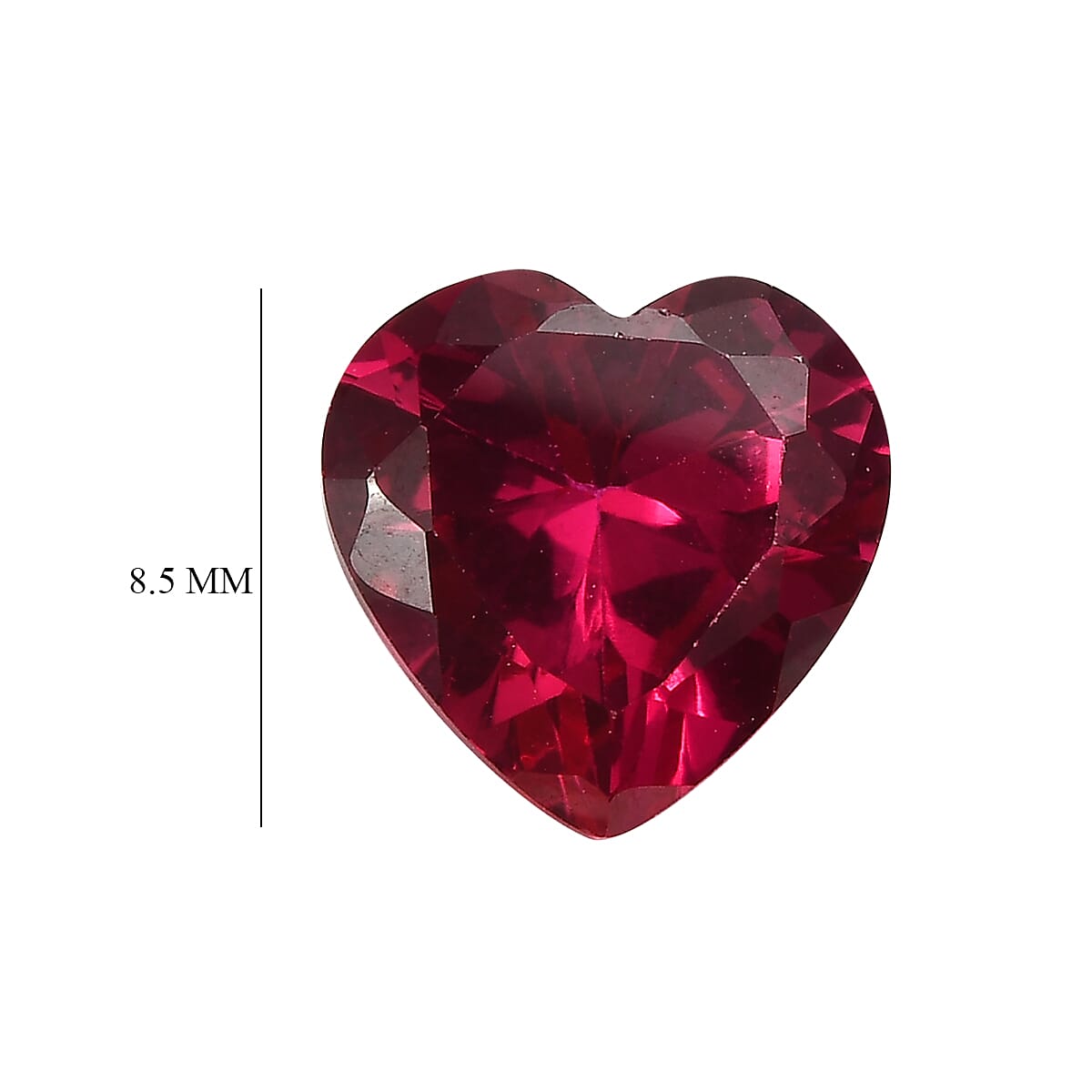 Lab Created Ruby (Hrt 8.5 mm) 2.40 ctw Loose Gemstone