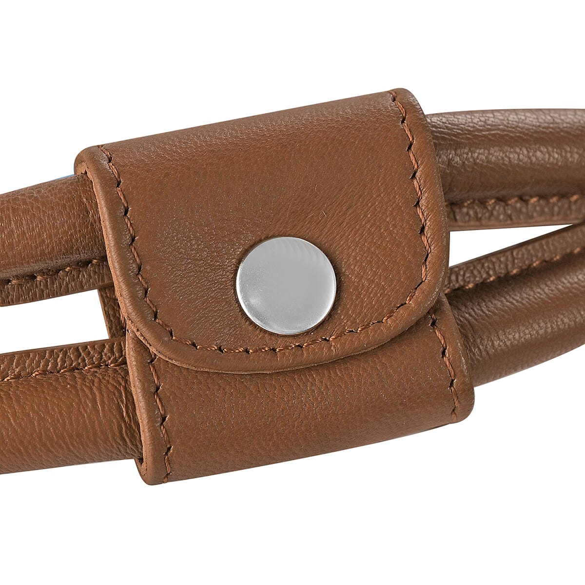 La Marey Tan Eiffel Tower Hand Painted Genuine Leather Handbag  (12.59"x9.84"x5.90") with Shoulder Strap image number 7