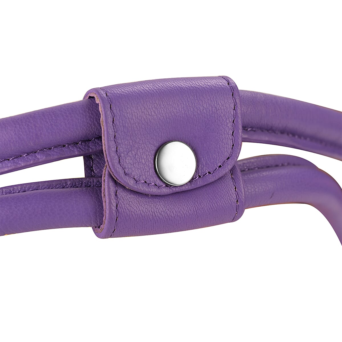 La Marey Purple Floral Hand Painted Genuine Leather Handbag   with Shoulder Strap image number 7