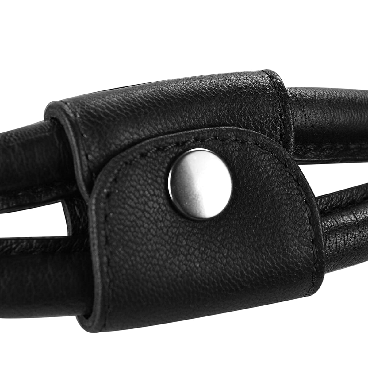 La Marey Black Leopard Hand Painted Genuine Leather Handbag with Shoulder Strap image number 7