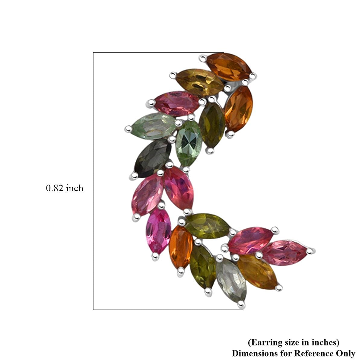 D'Joy Multi-Tourmaline 2.75 ctw Earrings in Rhodium Over Sterling Silver image number 4