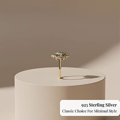 D'Joy Premium Ambanja Demantoid Garnet and Moissanite 2.10 ctw Verdant Empress Ring in 18K Vermeil Yellow Gold Over Sterling Silver (Size 5.0)