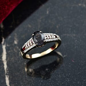 Luxoro AAA Royal Lavender Spinel, Purple Diamond and I2 Diamond 1.60 ctw Imperial Violet Ring in 10K Yellow Gold (Size 6.0)