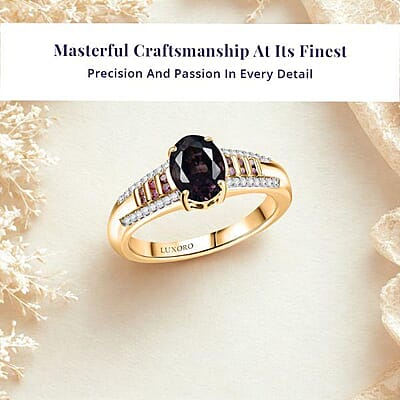 Luxoro AAA Royal Lavender Spinel, Purple Diamond and I2 Diamond 1.60 ctw Imperial Violet Ring in 10K Yellow Gold (Size 6.0)