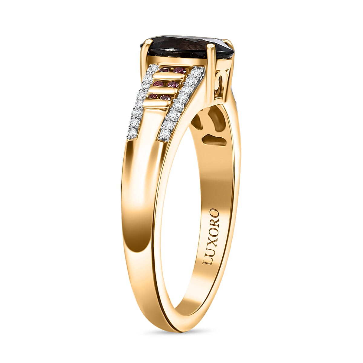Luxoro AAA Royal Lavender Spinel, Purple Diamond and I2 Diamond 1.60 ctw Imperial Violet Ring in 10K Yellow Gold (Size 7.0) image number 3