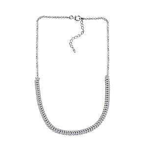 D'Joy Diamond 3.00 ctw Frozen Leaf Necklace in Rhodium Over Sterling Silver 18-20 Inches