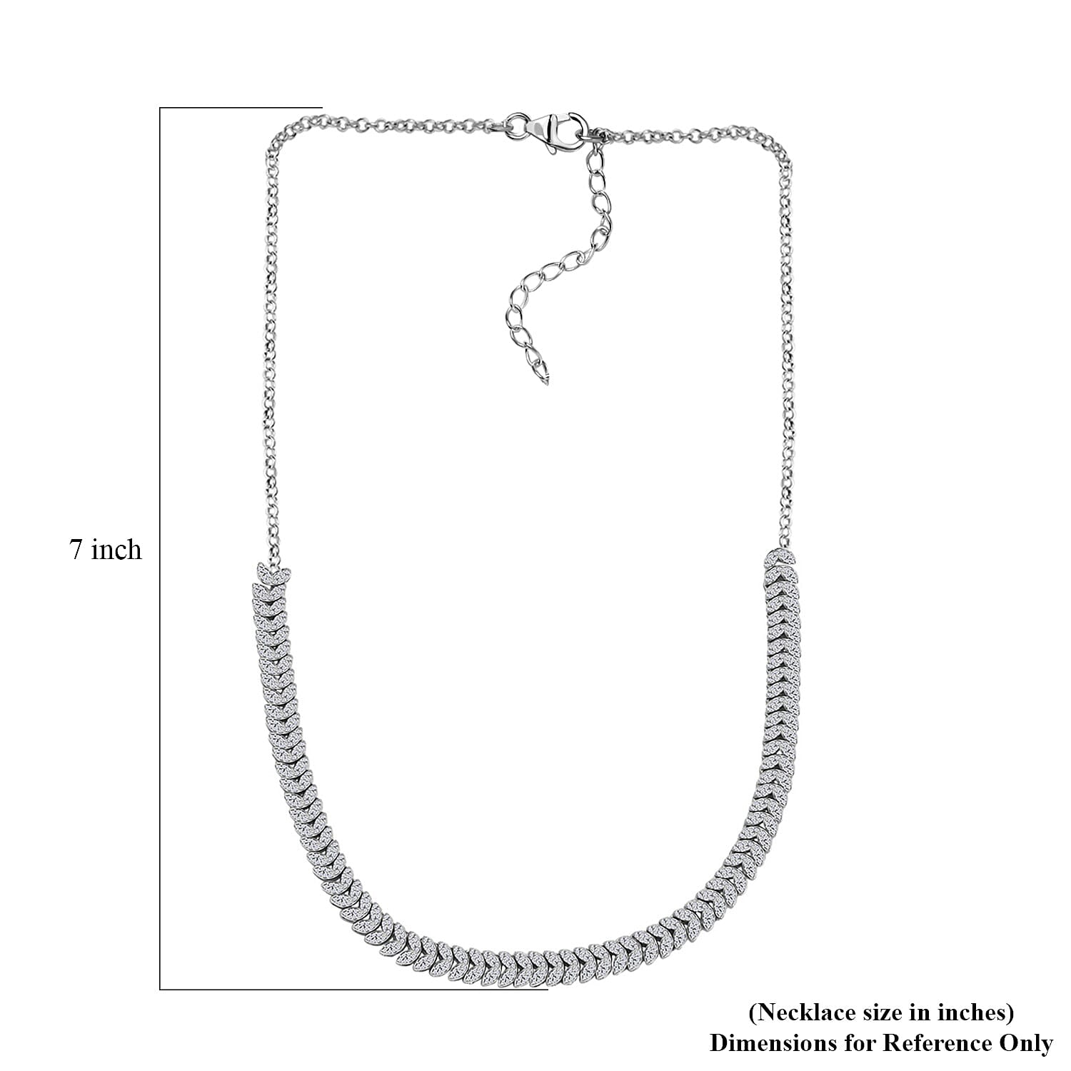 D'Joy Diamond 3.00 ctw Frozen Leaf Necklace in Rhodium Over Sterling Silver 18-20 Inches