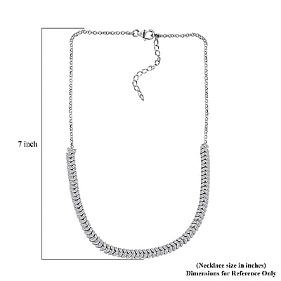 D'Joy Diamond 3.00 ctw Frozen Leaf Necklace in Rhodium Over Sterling Silver 18-20 Inches