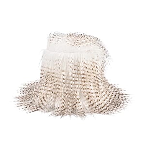 Tamsy Beige Faux Fur Bucket Hat 