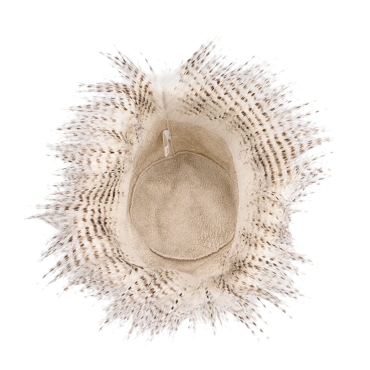 Tamsy Beige Faux Fur Bucket Hat  image number 5