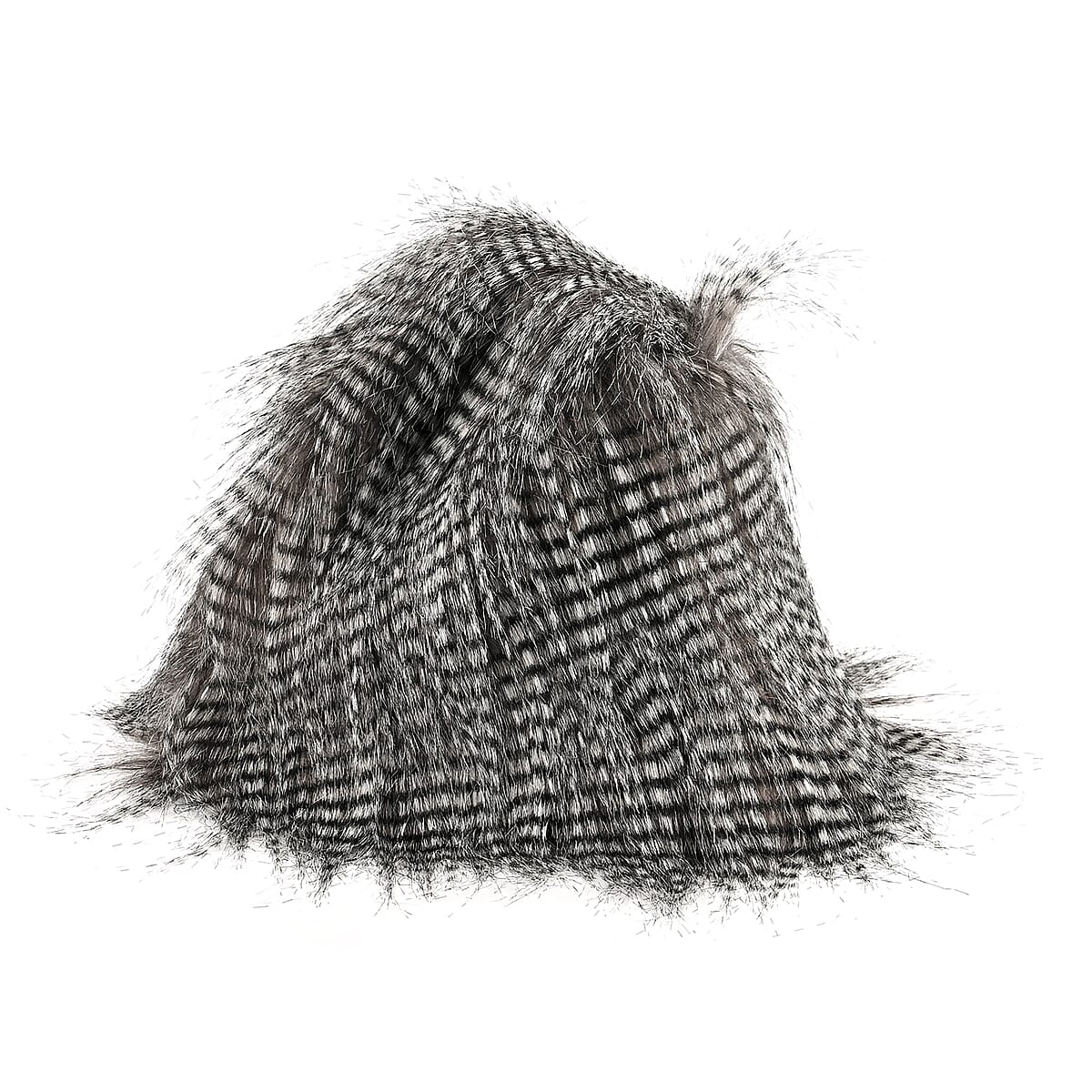 Tamsy Black Faux Fur Bucket Hat  image number 2