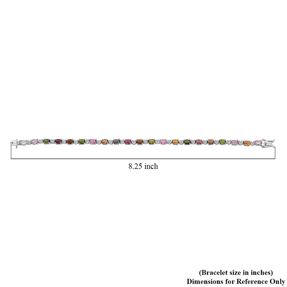 D'Joy Premium Multi-Tourmaline and Moissanite 11.35 ctw Bracelet in Rhodium Over Sterling Silver (8.00 In) image number 4