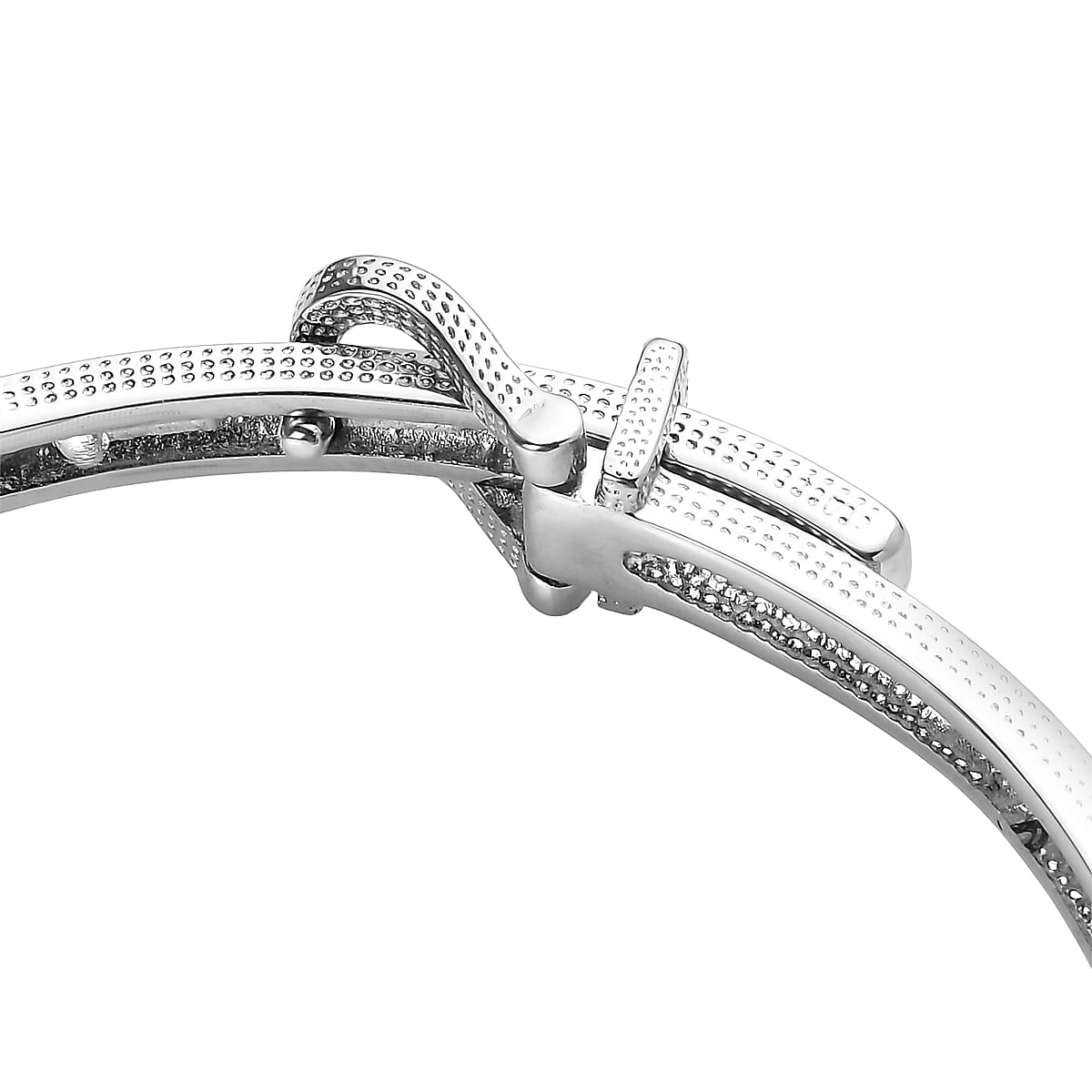 EverTrue Orissa Rhodolite Garnet 2.15 ctw Bangle Bracelet in Stainless Steel (6.50 In) image number 3