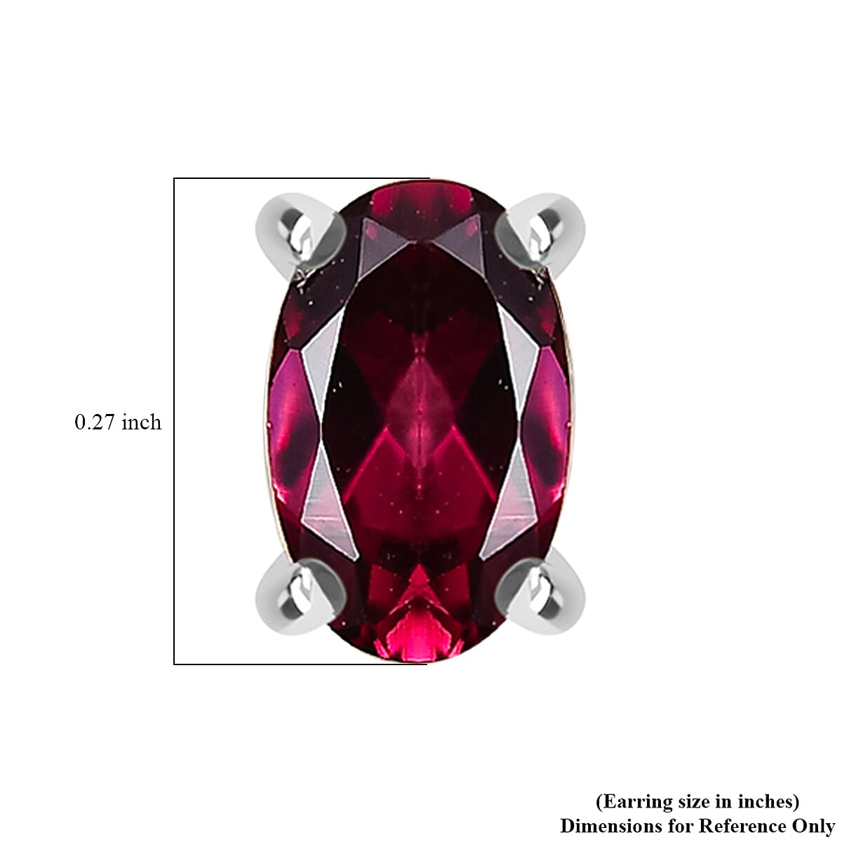 D'Joy Orissa Rhodolite Garnet 1.10 ctw Stud Earrings in Platinum Over Sterling Silver image number 4