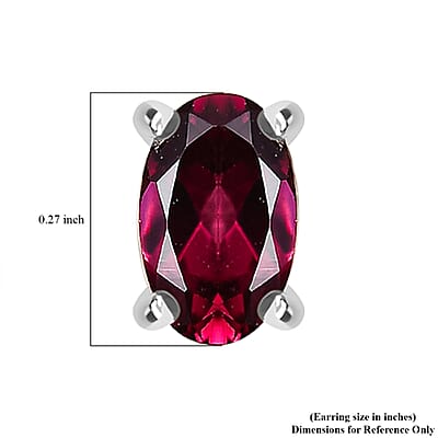 D'Joy Orissa Rhodolite Garnet 1.10 ctw Stud Earrings in Platinum Over Sterling Silver