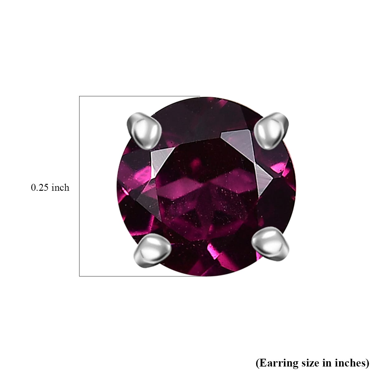 D'Joy Orissa Rhodolite Garnet 1.25 ctw Stud Earrings in Platinum Over Sterling Silver image number 5