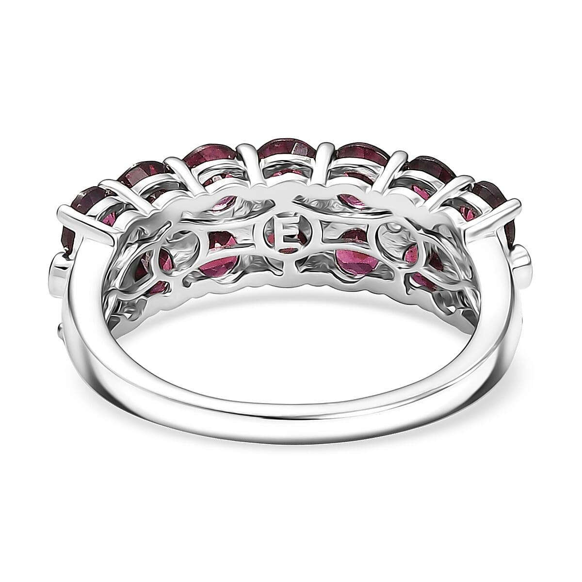 EverTrue Orissa Rhodolite Garnet and White Zircon 4.65 ctw Blooming Vine Ring in Platinum Bond (Size 8.0) image number 4