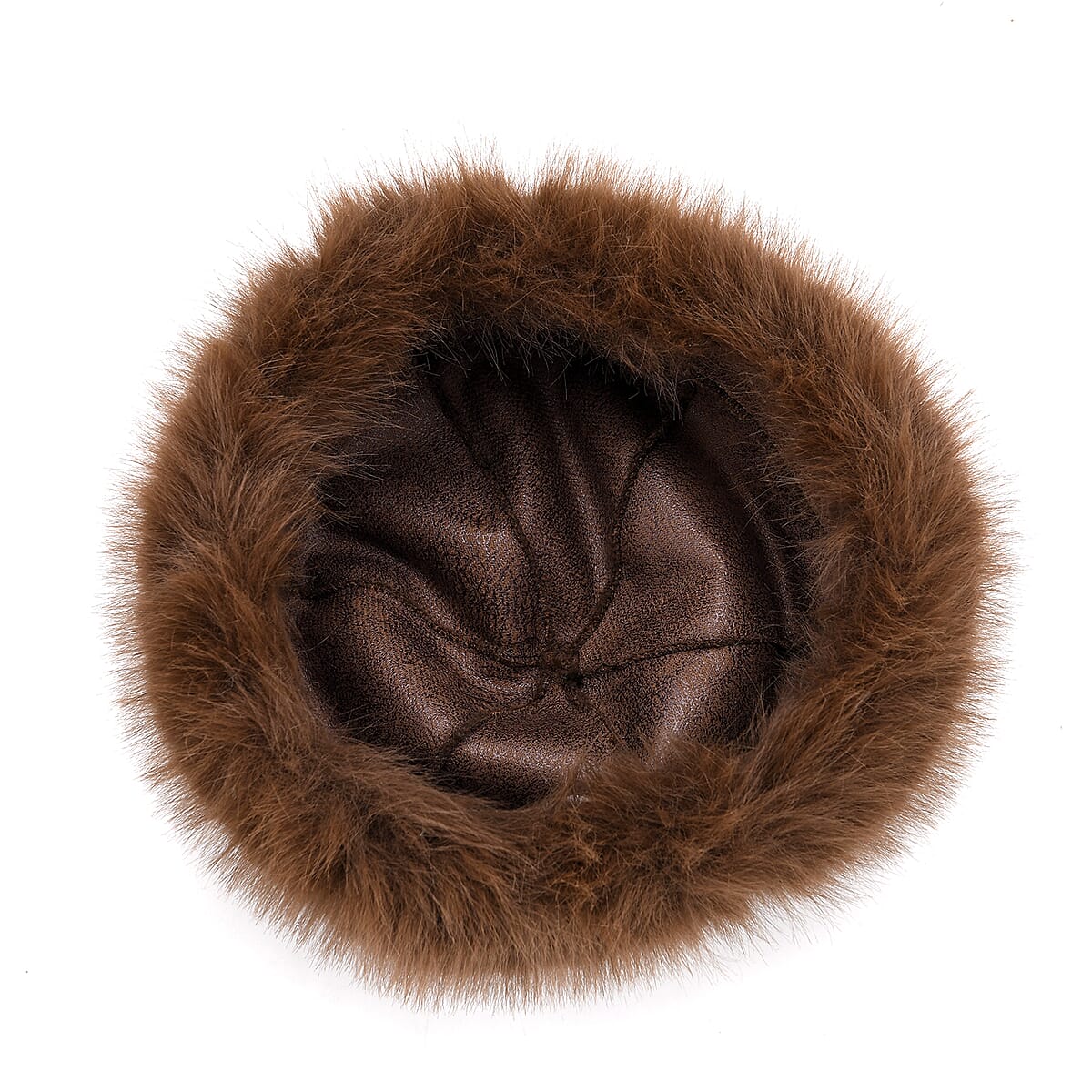 Tamsy Set of 2 Brown Faux Fur Round Hat  image number 3