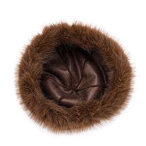 Tamsy Set of 2 Brown Faux Fur Round Hat 