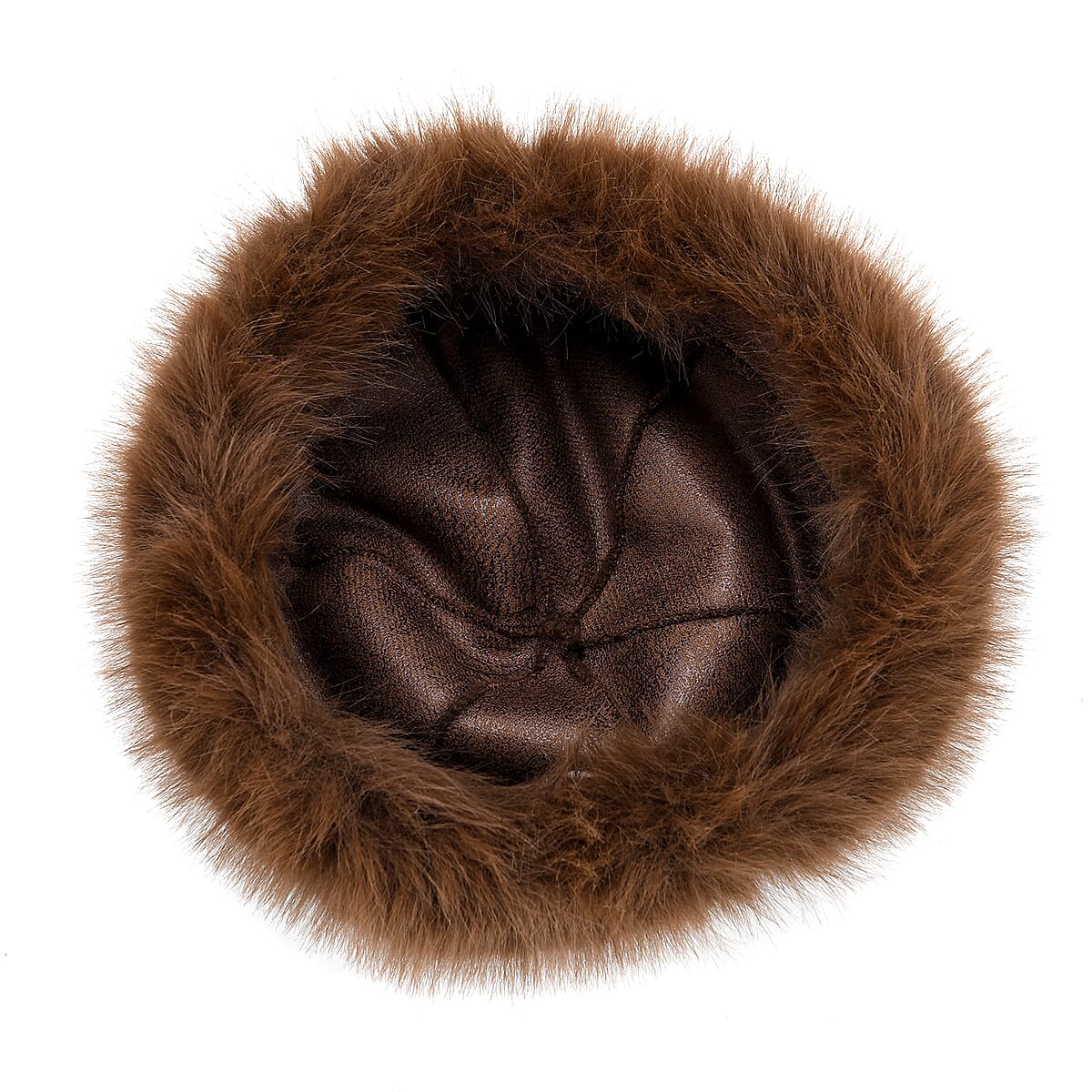 Tamsy Set of 2 Brown Faux Fur Round Hat  image number 4