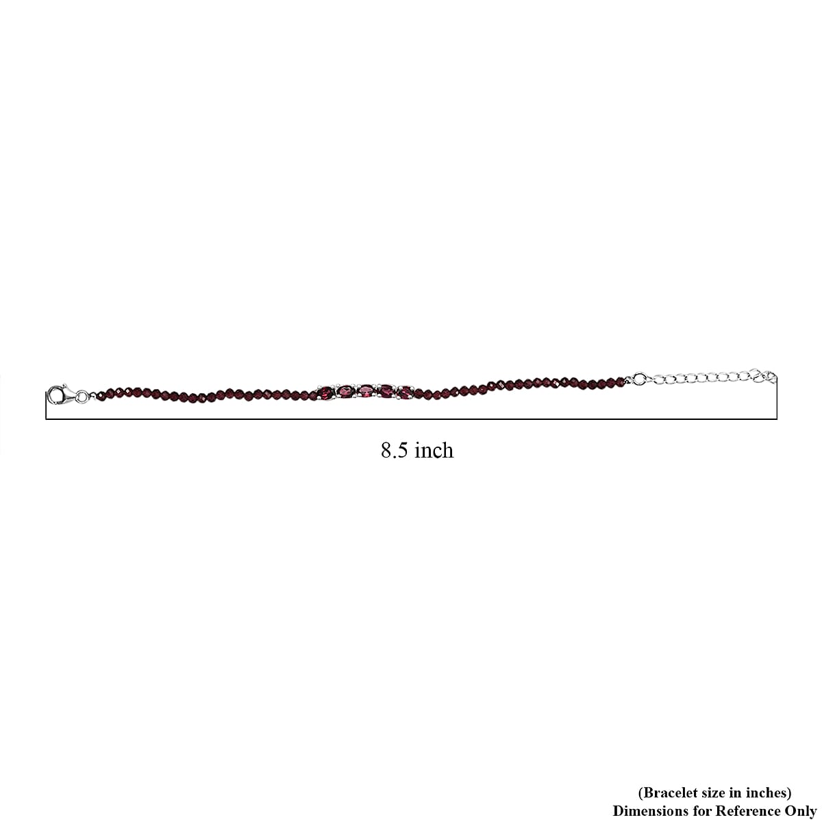 D'Joy Orissa Rhodolite Garnet 18.50 ctw Beaded Bracelet in Sterling Silver (7.25 In) image number 4
