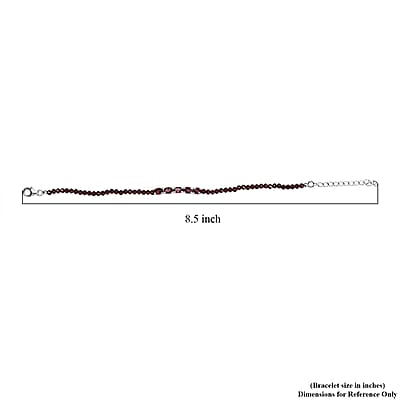 D'Joy Orissa Rhodolite Garnet 18.50 ctw Beaded Bracelet in Sterling Silver (7.25 In)