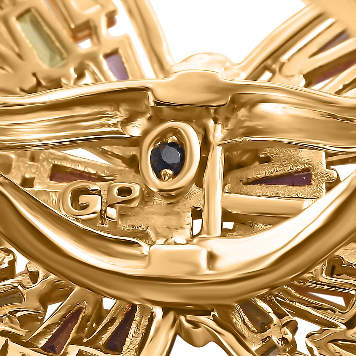 GP Trionfo Collection Multi Gemstone 4.15 ctw Butterfly Ring in 18K Vermeil Yellow Gold Over Sterling Silver (Size 8.0) image number 7