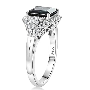 Certified & Appraised Rhapsody AAAA Monte Belo Indicolite, Paraiba Tourmaline and E-F VS Diamond 2.76 ctw Ring in 950 Platinum (Size 8.5) 6.75 Grams
